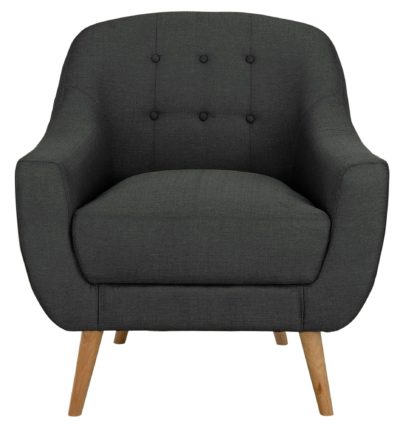 Hygena - Lexie Retro - Fabric Chair - Grey